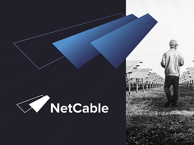 NetCable - Logo brand branding clean idenitity key visual logo poland solar panel vector