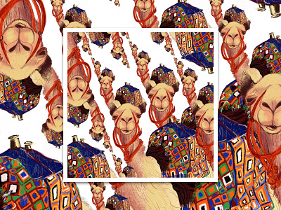 Camels everywhere! camel camels digital illustration jordan pattern design procreate