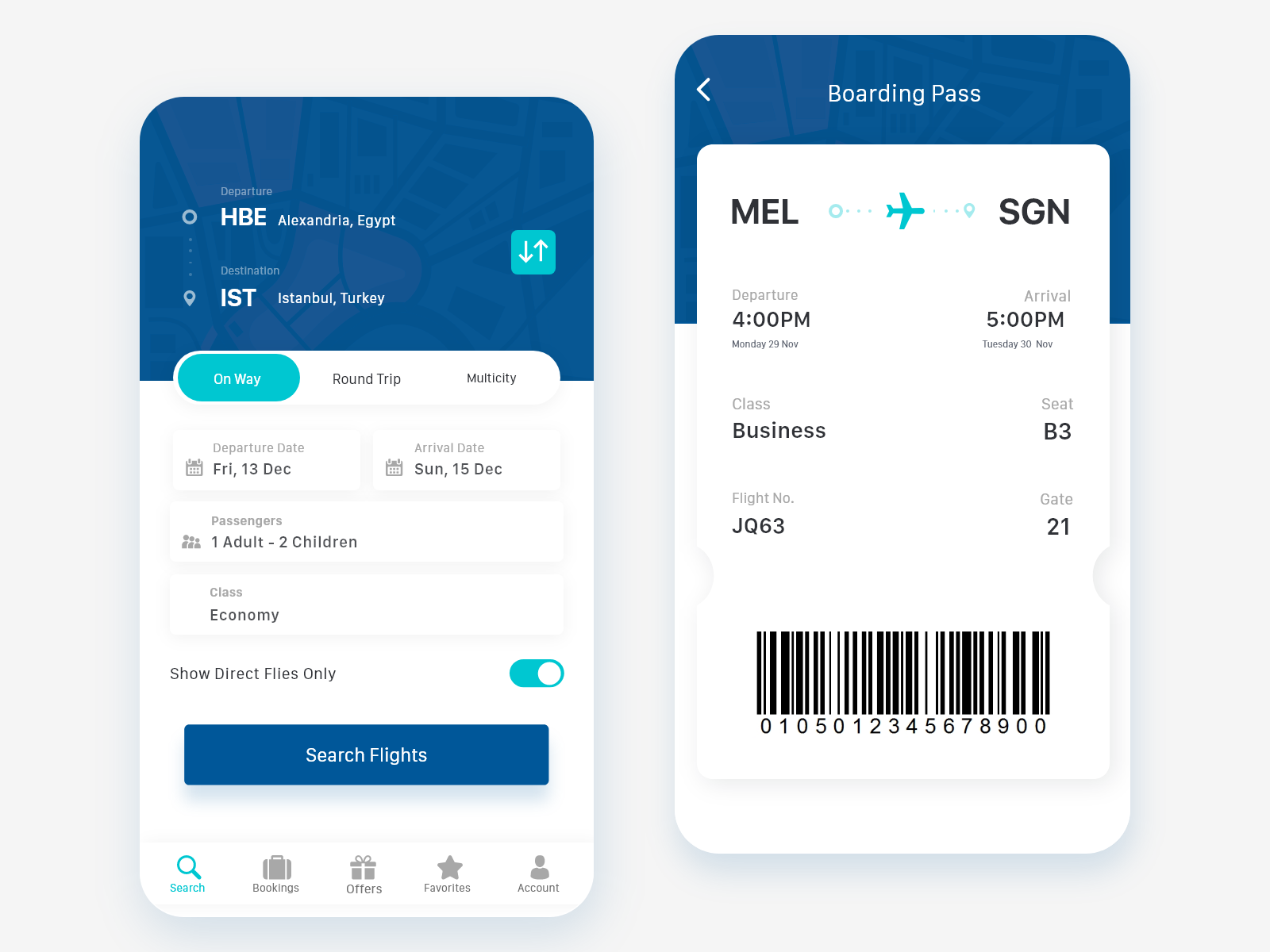 Flights Booking App Design by Khadija Mehanna on Dribbble