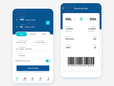 Flights Booking App Design app design boardingpass booking flight flight booking flight search ios mobile search ticket travel