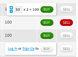 Buy / Sell UI button buy table