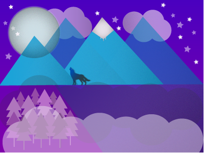 Wolf and the Forest art geometirc geometry illustration nature vector wolf
