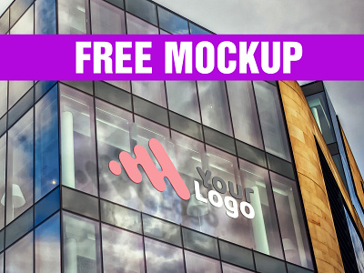 Building Glass Logo Free Mockup building design logo mockup