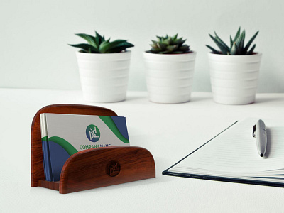 Business Card With Holder Mockup