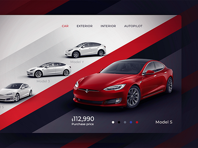 Tesla Model S app design ui ux web