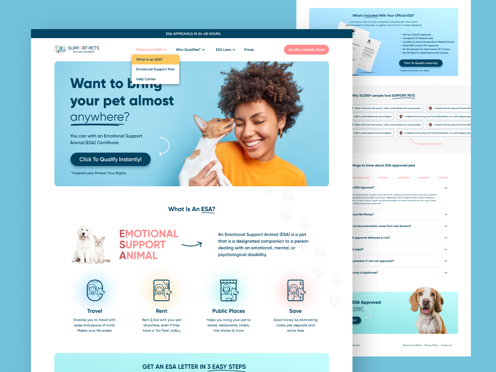 Support Pets Website by Vladimir Zyankin on Dribbble