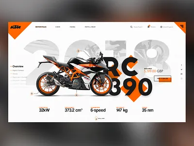 KTM RC 390 Landing Page bike design ktm ktm rc 390 landing page motorcycle web design