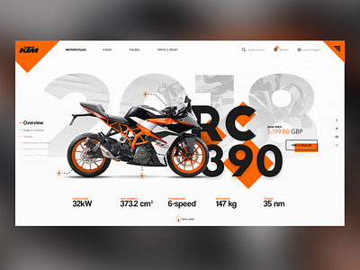 KTM RC 390 Landing Page