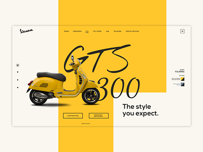 Vespa GTS 300 Landing page