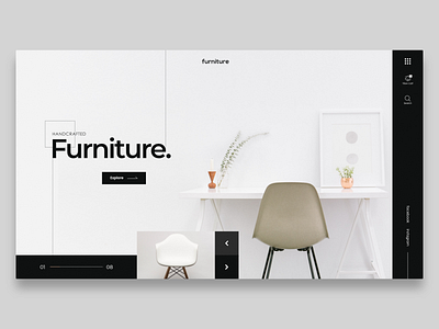 Furniture landing page clean design flat furniture interior landing page minimal product site ui ux visual web web design
