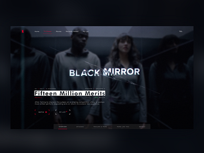 Netflix Landing Page black mirror clean dark design landing page minimal netflix site ui ux web web design website
