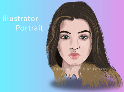 Portrait Drawing 3 art digital art drawing illustrator portrait realistic drawing vector art