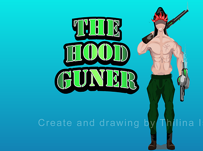 The Hood Guner cartoon cartoon character cartoon illustration character design drawing illustraion