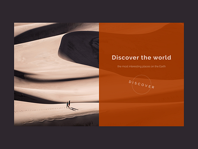 Discover the world. Design concept for travel website design travel ui web