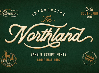 The Northland Combinations font duo paired font sans script