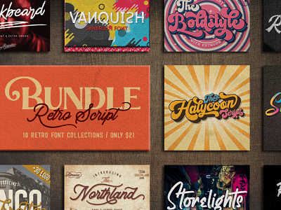 Retro Script Bundle beauty