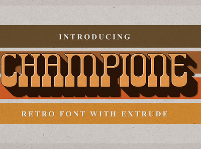 Champione | Retro Font with Extrude 70s 80s beauty extrude font layered font