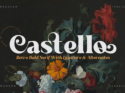Castello Typeface | Retro Bold Serif beauty