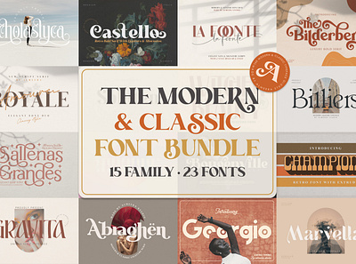The Modern & Classic Font Bundle bundle classic font fashion font font bundle invitation logo font modern font retro font serif font typeface