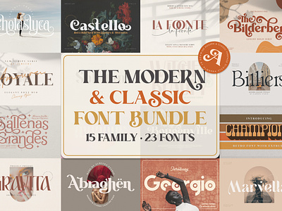 The Modern & Classic Font Bundle bundle classic font fashion font font bundle invitation logo font modern font retro font serif font typeface