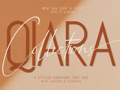 Qiara Collections Font Duo callygraphy font font awesome hand lettering handwriten lettering logo typography