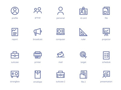 business icon set business icon office outline professional