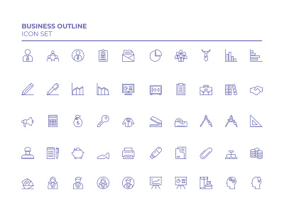 Business Outline business design flat icon modern office outline vector