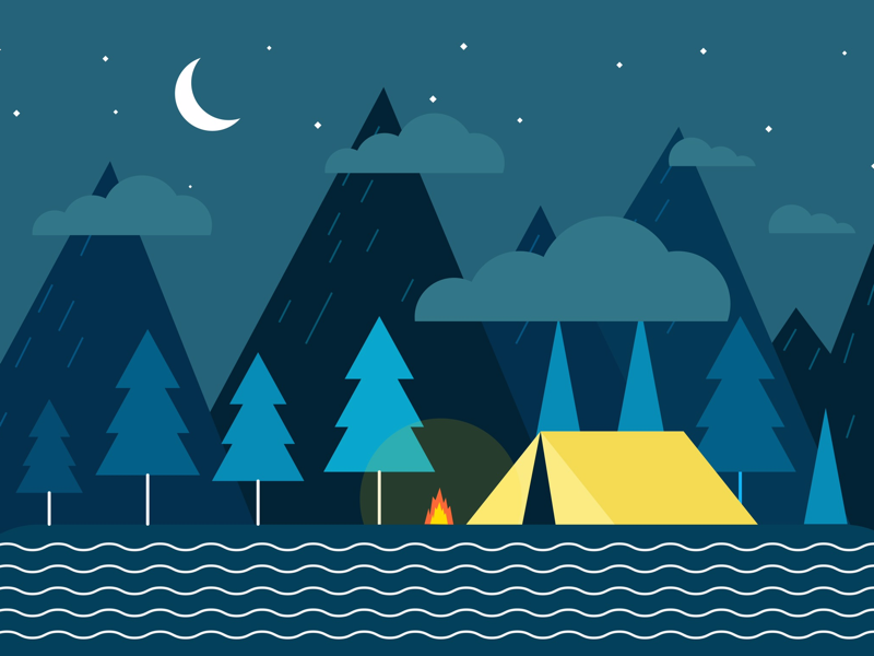 Night Camping by Putra Bahagia on Dribbble