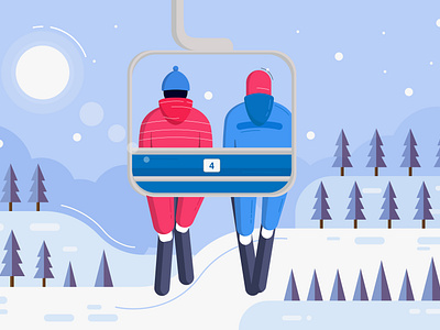 Winter Ski Illustration