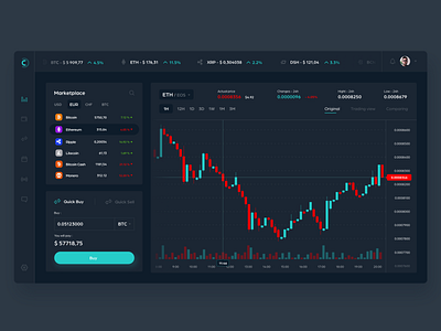 Cryptostash - Dashboard analytics bitcoin charts coin crypto cryptocurrency dark ui dashboard data design exchange fintech graphs interface payment sdh trading ui ux web