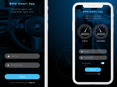 Bmw App Login & Sign Up/Register concept #uidesigns