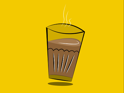 Tea Glass Illustration | Chai chai design digital illustration digitalart dribbble drink flat vector flatdesign glass icon illustraion shadow smoke stroke stroke icons vector