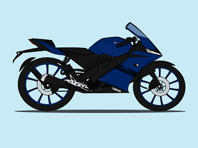 Motorbike Illustration | Yamaha R15 Version 3