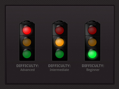 Traffic Light dark difficulty scale illustration traffic light ui