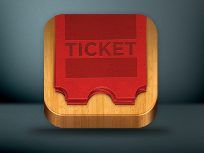 TE Icon 3d app dimension icon iphone red stack ticket wood