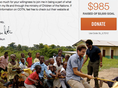 Africa Microsite africa letter microsite missionary orange photo support ui