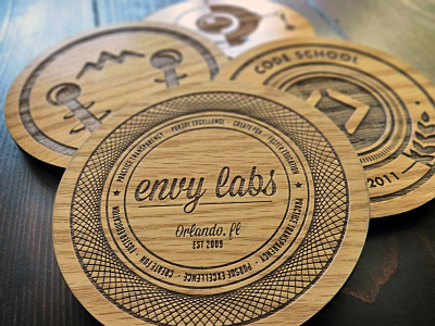 Envy Coaster Christmas christmas coasters code school custom envy labs laser etched oak photo present wood