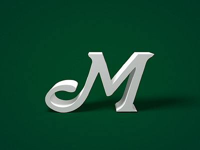 36 Daysoftype M 3d illustration typography