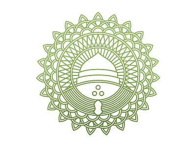 Logo Complete circular line art medallion pendant