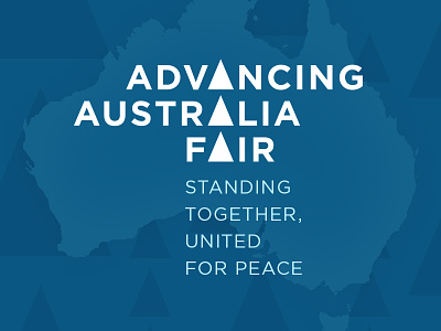 Advancing Australia Fair advance arrows australia logo logotype triangles upwards wordmark