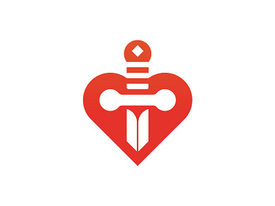 Heart & dagger branding dagger design heart logo mark minimal simple