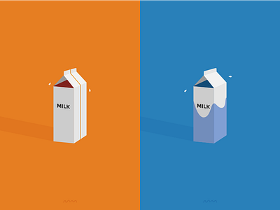 Milk Cartons blue carton complementary milk milk cartons minimal orange squiggle