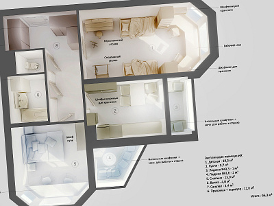 3d apartment plan #2 3d apartment interior plan v ray