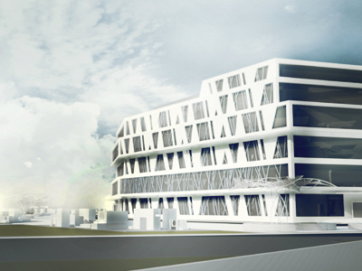 Architectural visualization: Hospital project, perspective 3d architecture sketchup v ray visualization