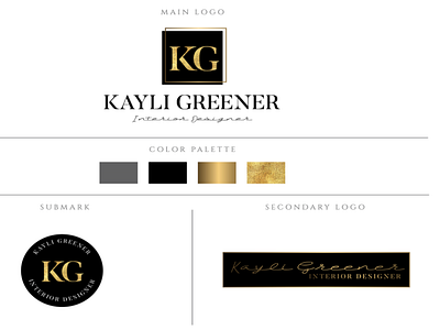 Kayli Greener Interior Designer Logo Design brand identity branding branding design design glamour logo luxury brand luxury logo