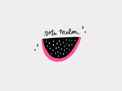 Goth Melom illustration quirky watermelon
