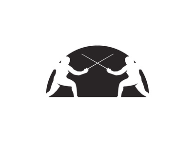 Fencing academy design fencing illustration logo logodesign vector