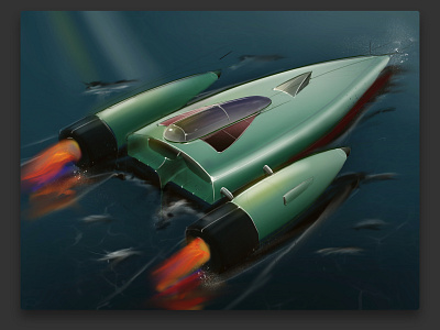 Design Drawing | Rocket Boat boat designdrawing procreate sea sketching