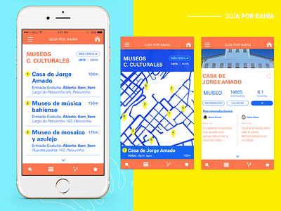 Tour guide app - Guía por Bahía app app design bahia salvador tour guide tourism ui uxdesign uxui
