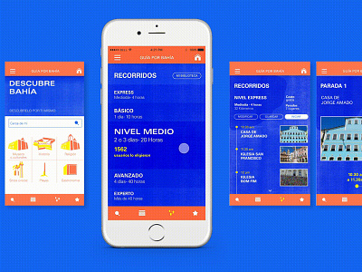 Tour guide app - Guía por Bahía app app design bahia branding guide mobile salvador tour tourism ui uidesign ux uxui